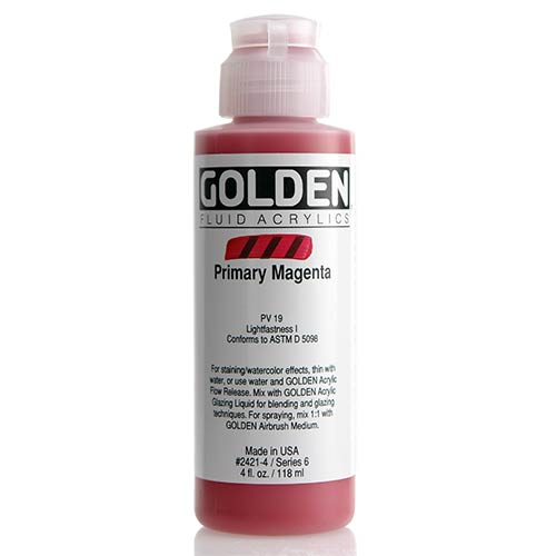 Golden, Fluid Acrylic, Paint, 4oz, Primary Magenta